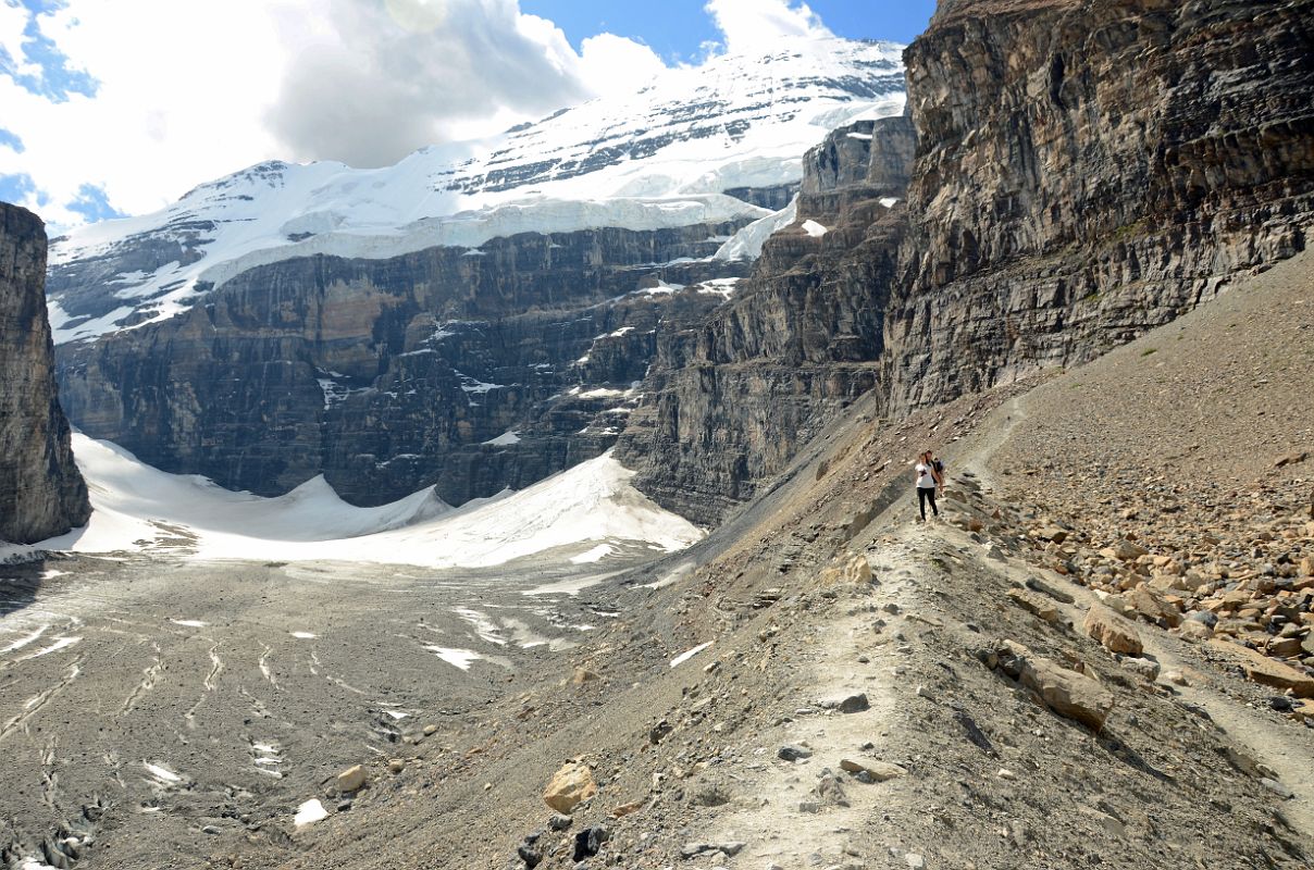 25 The Trail From Plain Of Six Glaciers Teahouse To The Viewpoint Is A Bit Tricky With Mount Victoria Ahead Near Lake Louise